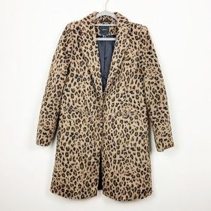 Forever 21 Leopard Print Pea Coat